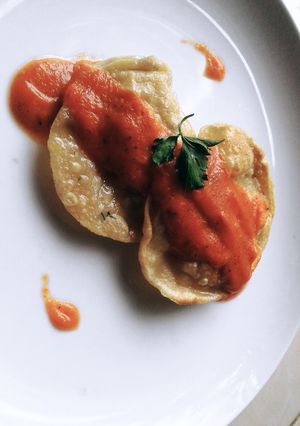 Foto resep 34. Ravioli Tofu Pasta With Tomato Sauce