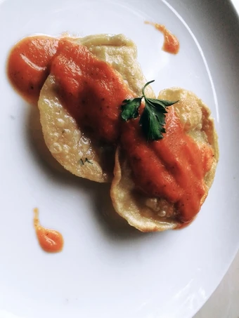 Cara Mudah Membuat Resep 34. Ravioli Tofu Pasta With Tomato Sauce yang Enak Banget Anti Ribet, Lezat