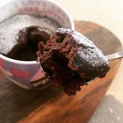90 Second Microwave Hot Chocolate Mug Cake (vegan) A picture of 90 Second Microwave Hot Chocolate Mug Cake (vegan).