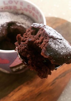 A picture of 90 Second Microwave Hot Chocolate Mug Cake (vegan).