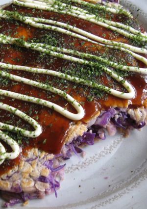 A picture of Red Cabbage Okonomiyaki.