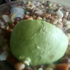 Githeri served with ovacado A picture of Githeri served with ovacado.