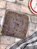 Fudge pot with dark couverture nuts seeds & healthy flours