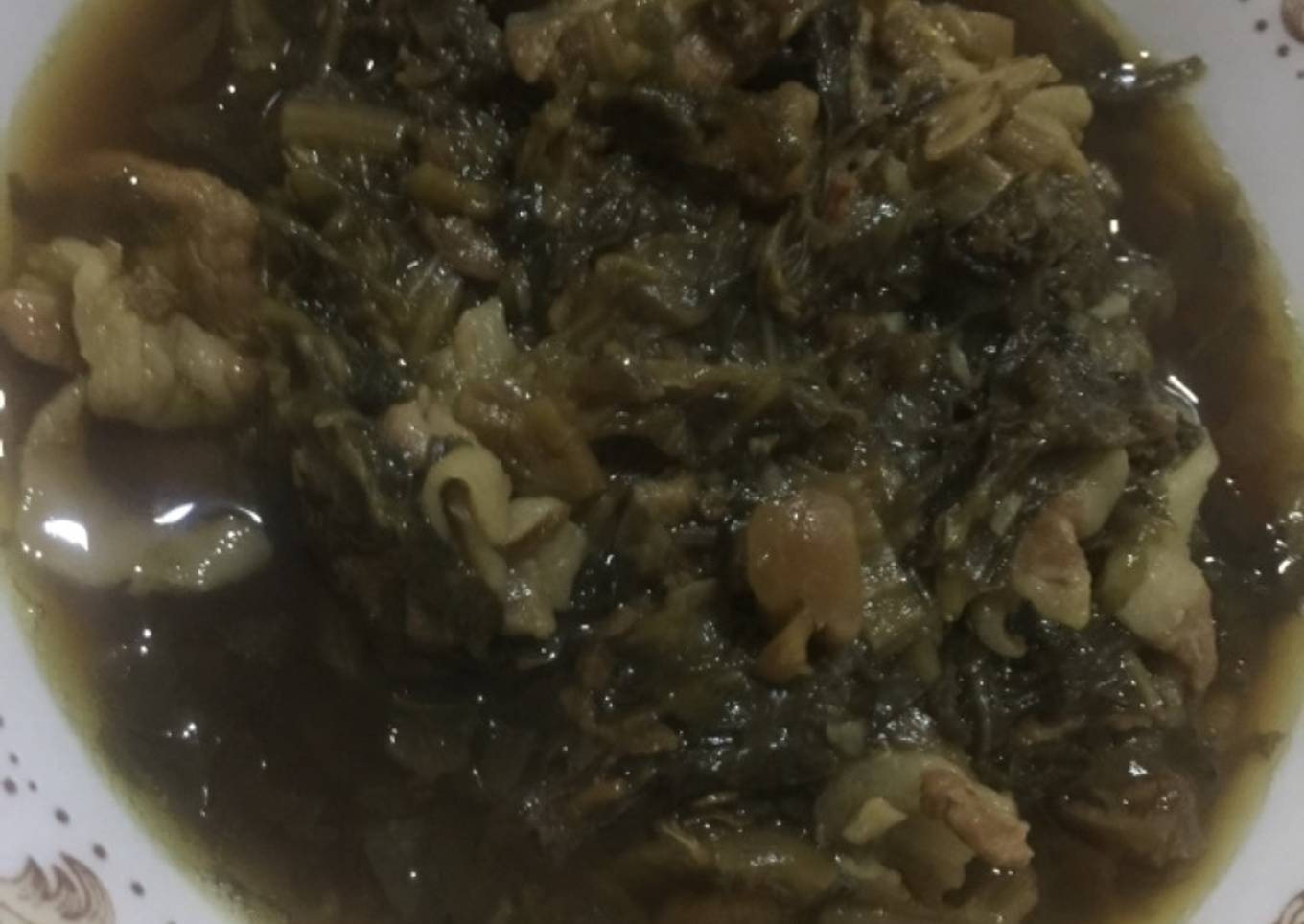 Samcan sayur asin hitam kering (non halal)