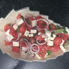 A picture of Watermelon Cheese salad.