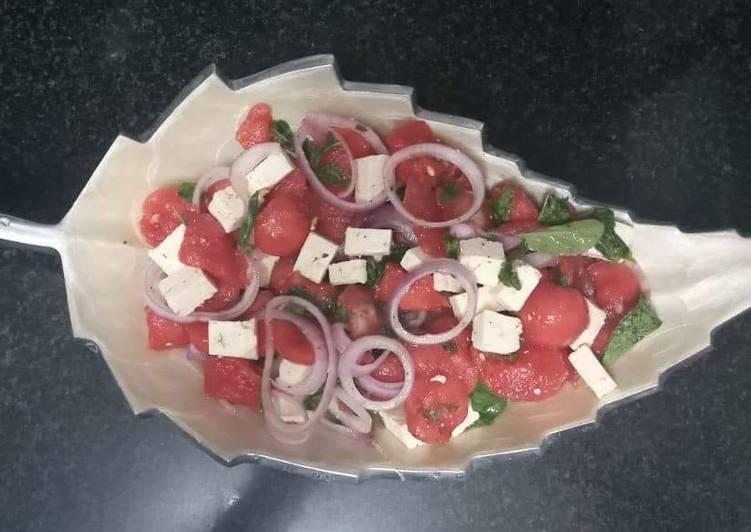 Steps to Make Perfect Watermelon Cheese salad