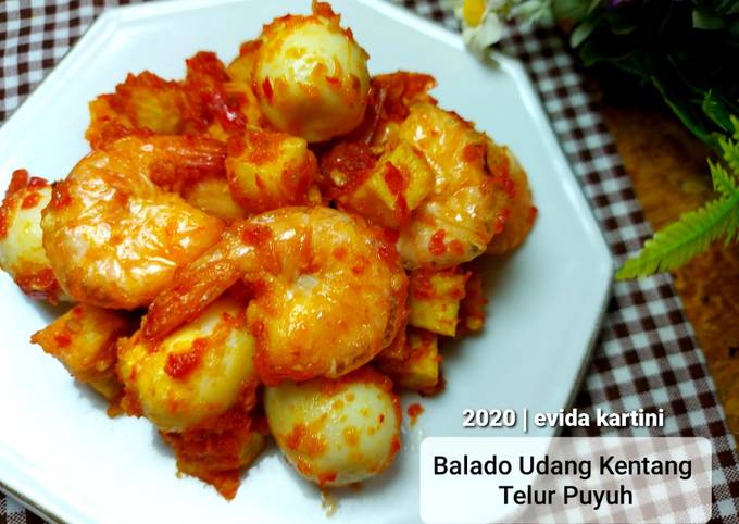  Resep mudah memasak Balado Udang Kentang Telur Puyuh dijamin nagih banget