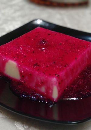 Foto resep Pannacotta Saos Buah Naga