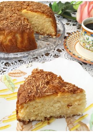 รูปของ เค้กมะพร้าวอบแห้ง ง่ายๆ สไตส์จุ๋ม Coconut cake