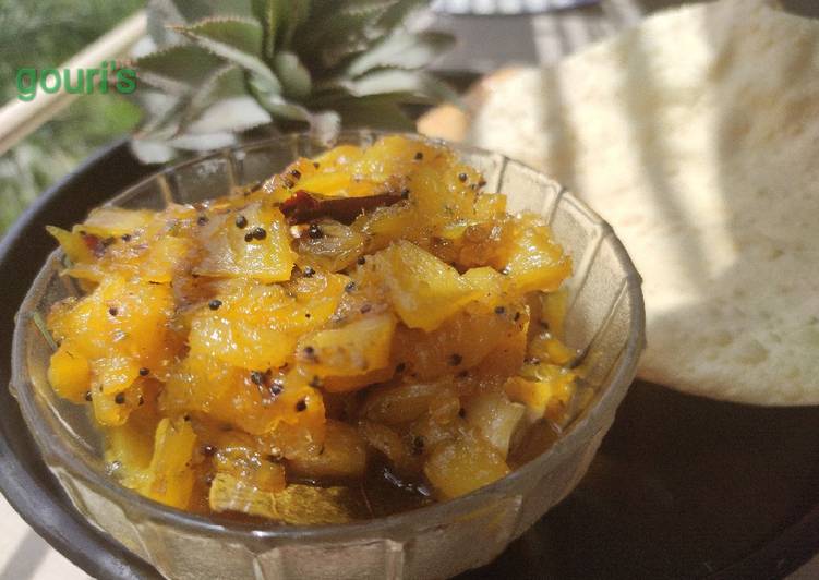 Recipe of Pineapple chutney anarosher chutney