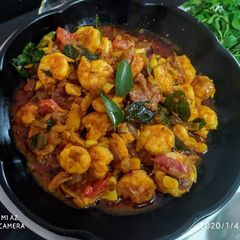 A picture of Kerela style roasted Prawn.