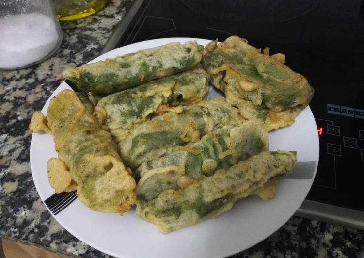 Rollitos de acelga en tempura