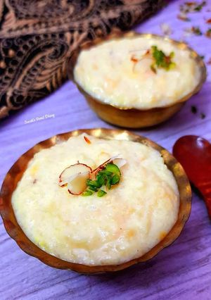 A picture of Kashmiri Kesar Phirni.