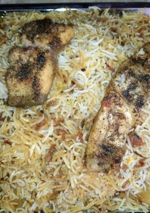 A picture of Fish biryani.