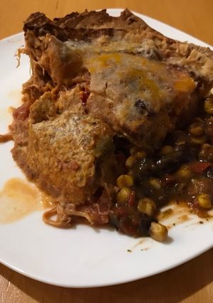 A picture of Instant Pot Chicken Taco Bake.