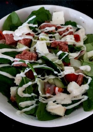 A picture of My Corned Beef & Spinach Salad.