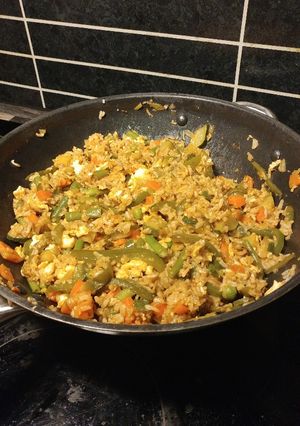 Zöldséges sült rizs recept fotója