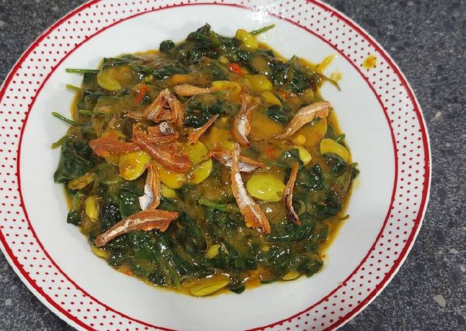 Bayam brazil masak sambal tempoyak bersama petai