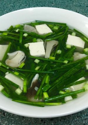 Hình của món Canh hẹ chay.