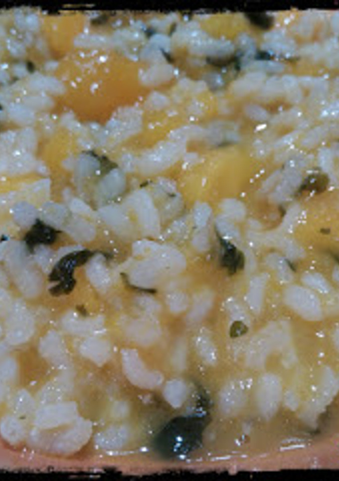 Una foto de Arroz meloso con mango