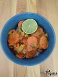 Curry de poireaux, pois chiches et carottes