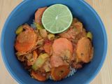 Curry de poireaux, pois chiches et carottes