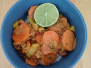 Une photo de poireau curry
