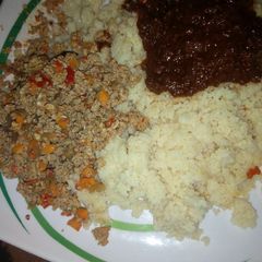 A picture of Couscous with scramble egg.