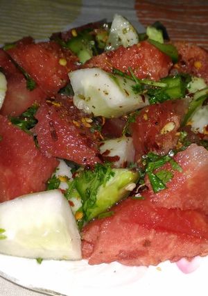 A picture of Watermelon salsa.