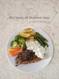 Beef Steak with Mushroom Sauce