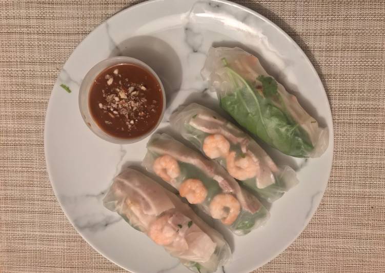 Rollitos vietnamitas de panceta y camarones (fáciles y deliciosos)