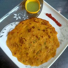 Besan Chila with veggies A picture of Besan Chila with veggies.