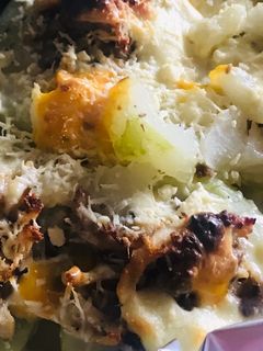 Una foto de Pataste relleno al horno Keto