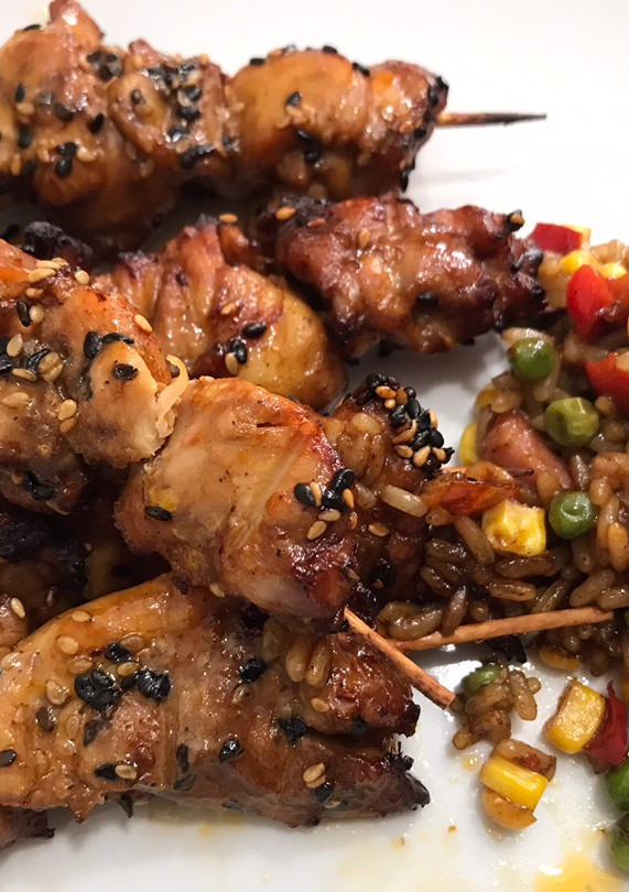 Una foto de Brochetas de pollo Teriyaki Ametller en Airfryer Cosori