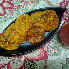 A picture of Leftover Rice and Dal Pancakes or Chila.