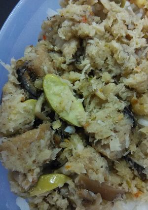Foto resep botok jamur+pete+ikan asin