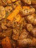 Chipolatas et légumes en cocotte au Cook Expert