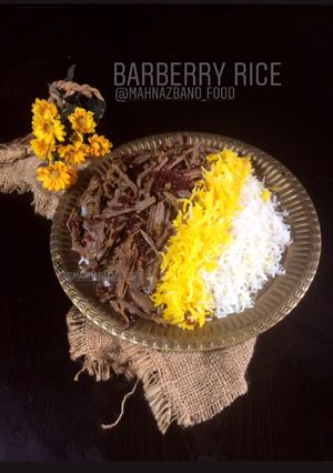عکسی از دستور چلو گوشت زرشک مهنازشف