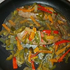 A picture of Sausage & Peppers Sandwich!!.