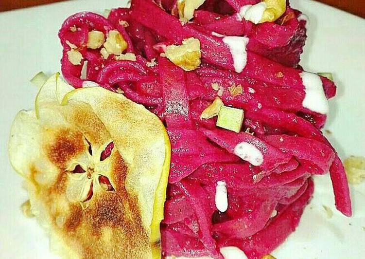 Step-by-Step Guide to Make Fatto in casa Fettuccine shocking! (fettuccine alla barbabietola)