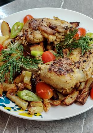 Serpenyőben vajon sült csirkecomb gluténmentesen recept fotója