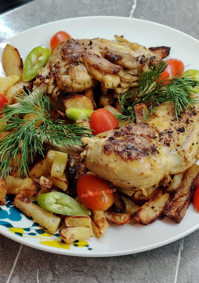 Serpenyőben vajon sült csirkecomb gluténmentesen recept fotója