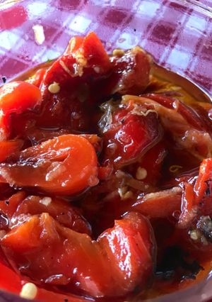 Foto de Pimentão vermelho no Azeite e ALHO