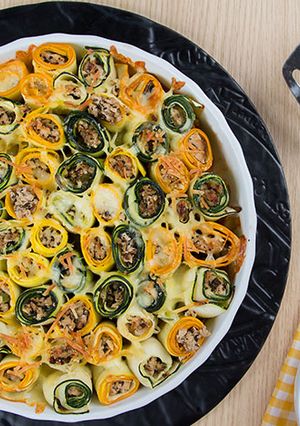 Una foto de Gratinado de polloy zucchini