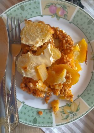 Darált húsos rakott krumpli recept fotója