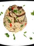 Brown rice with shiitake mushrooms