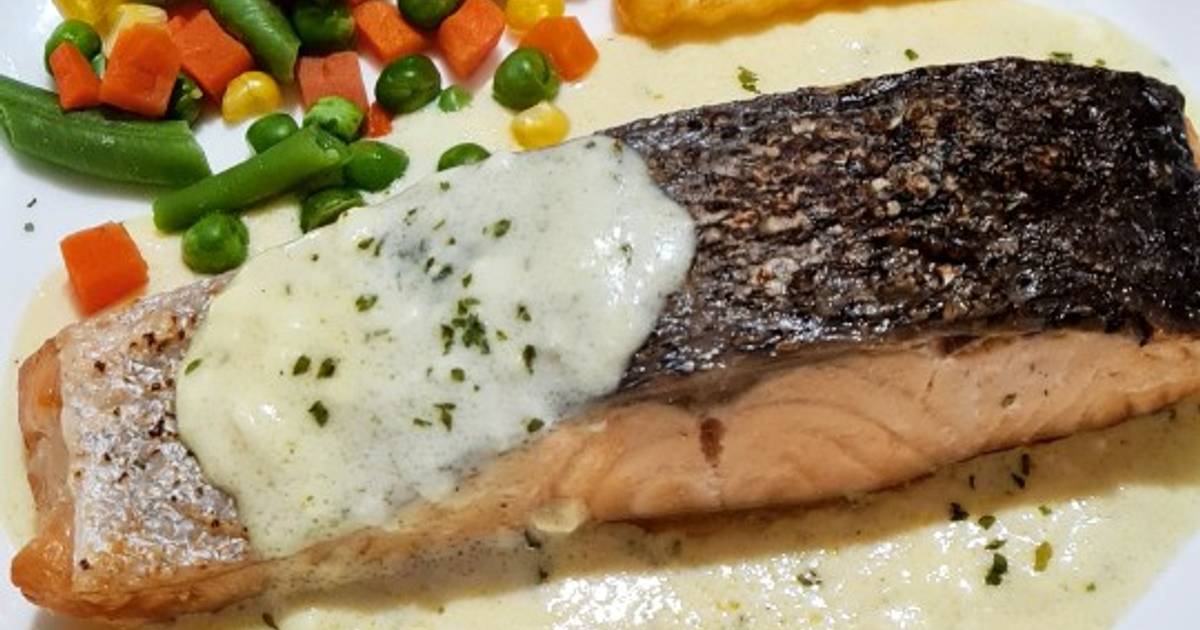 Resep Salmon Steak With Creamy Sauce Oleh Merry Iskandar 陈美玲 Cookpad