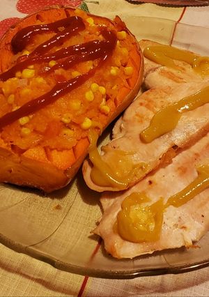 Una foto de Calabaza rellena