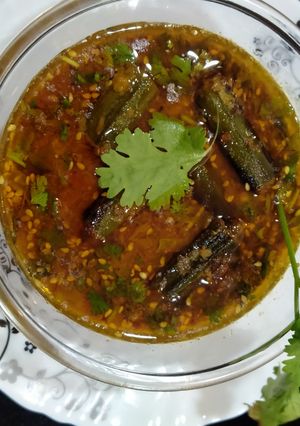 A picture of Spicy bhindi masala.