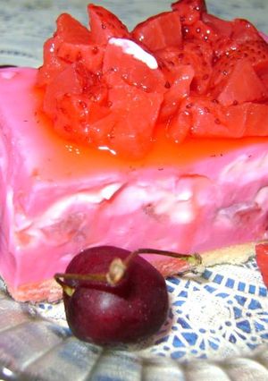 Una foto de Postre light de frutillas